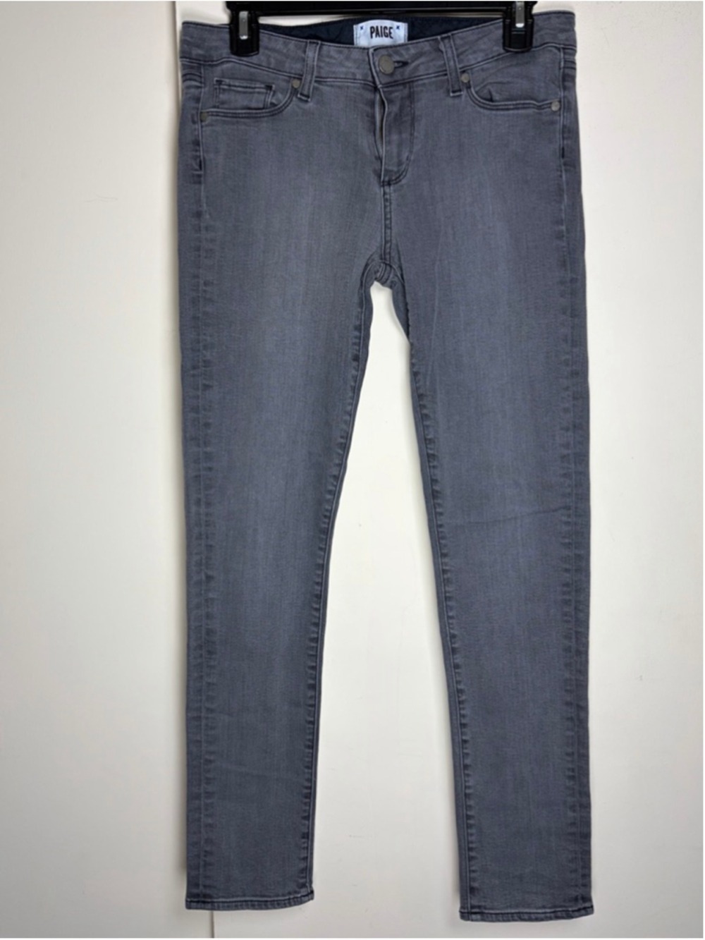 PAIGE Denim Skyline Skinny Peg Gray Mid Rise Ankle Jeans Stretch Size 29